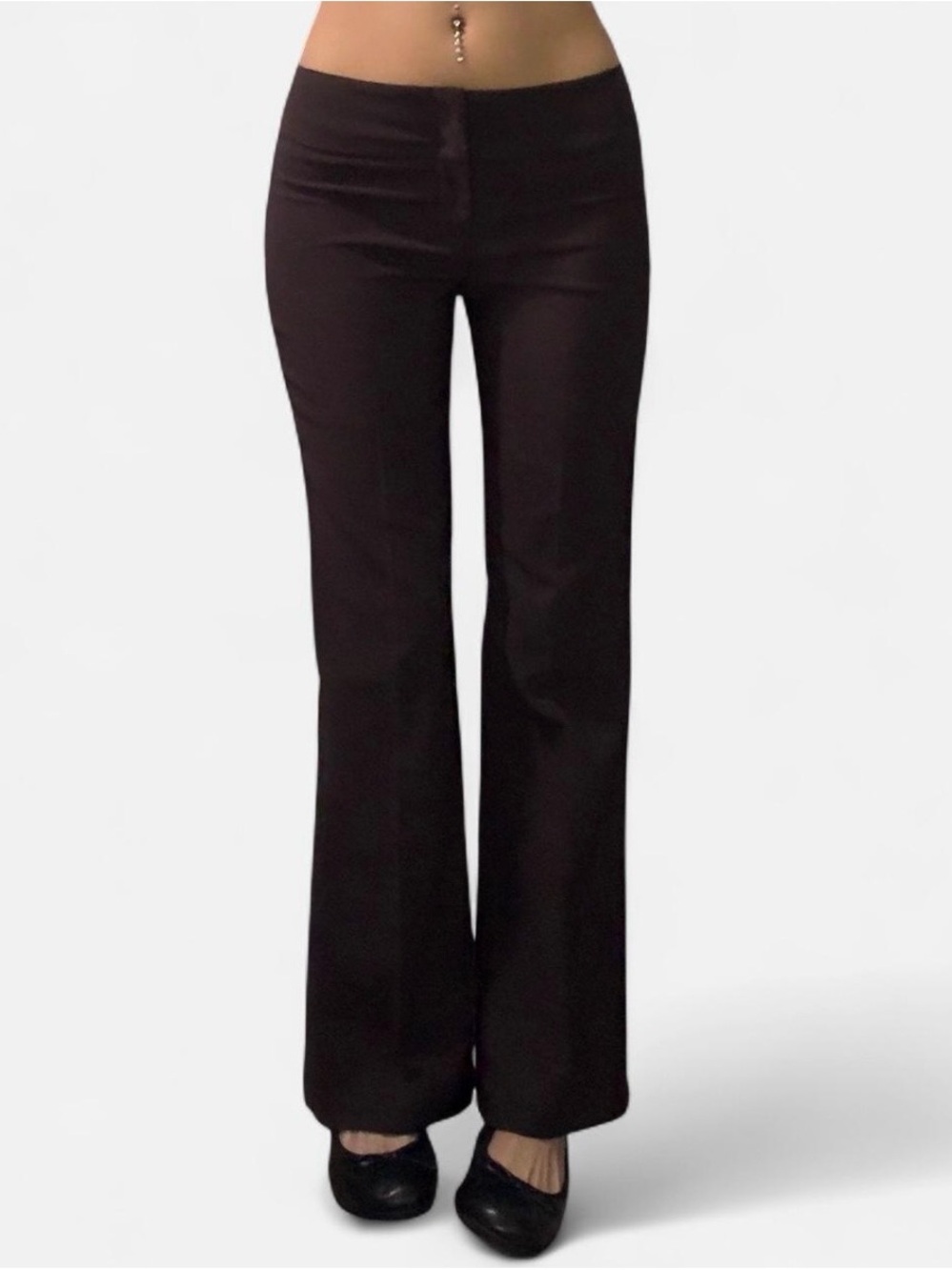 Discovery Brown Low-rise Flared Trousers